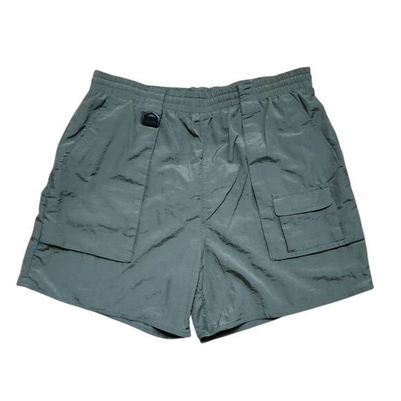 Pro Spirit Shorts Mens Size L Large Solid All Green Cargo Outdoor Nylon Active - Picture 1 of 5